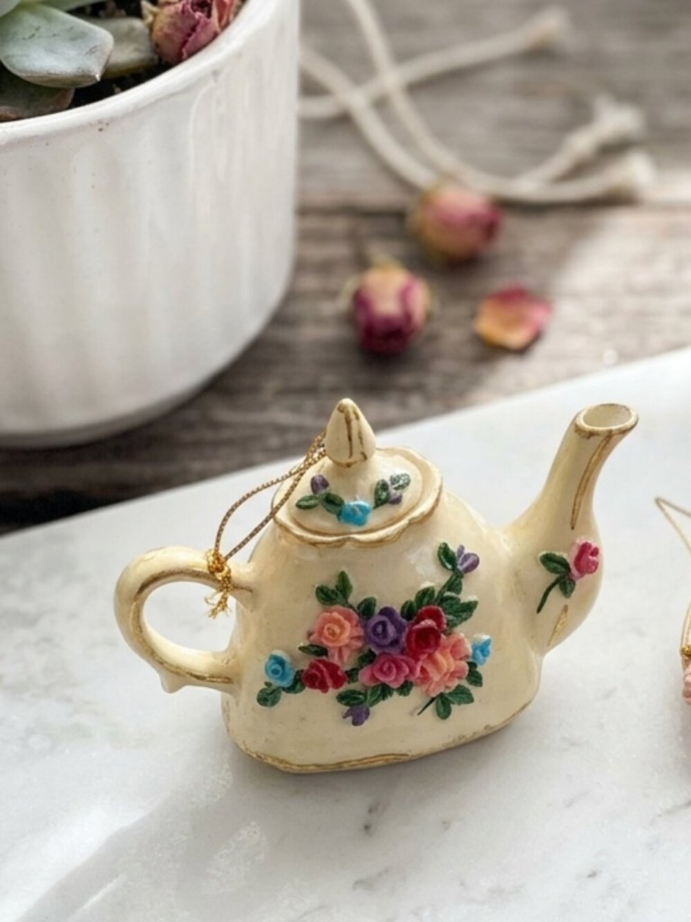 Floral Teapot Ornament